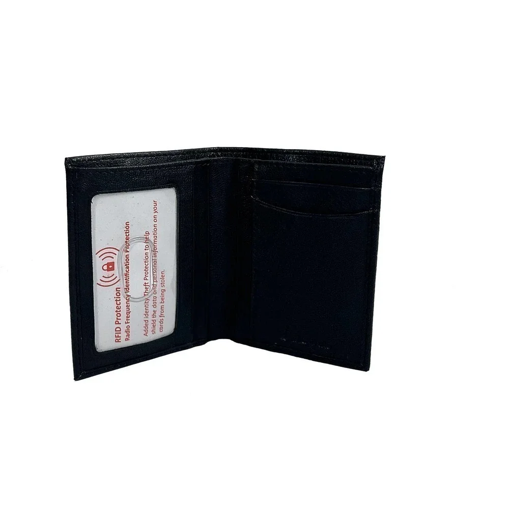 1 LIKE NO OTHER Mens Leather Bi-fold RFID Wallet Card ID Carrier Black NWOT